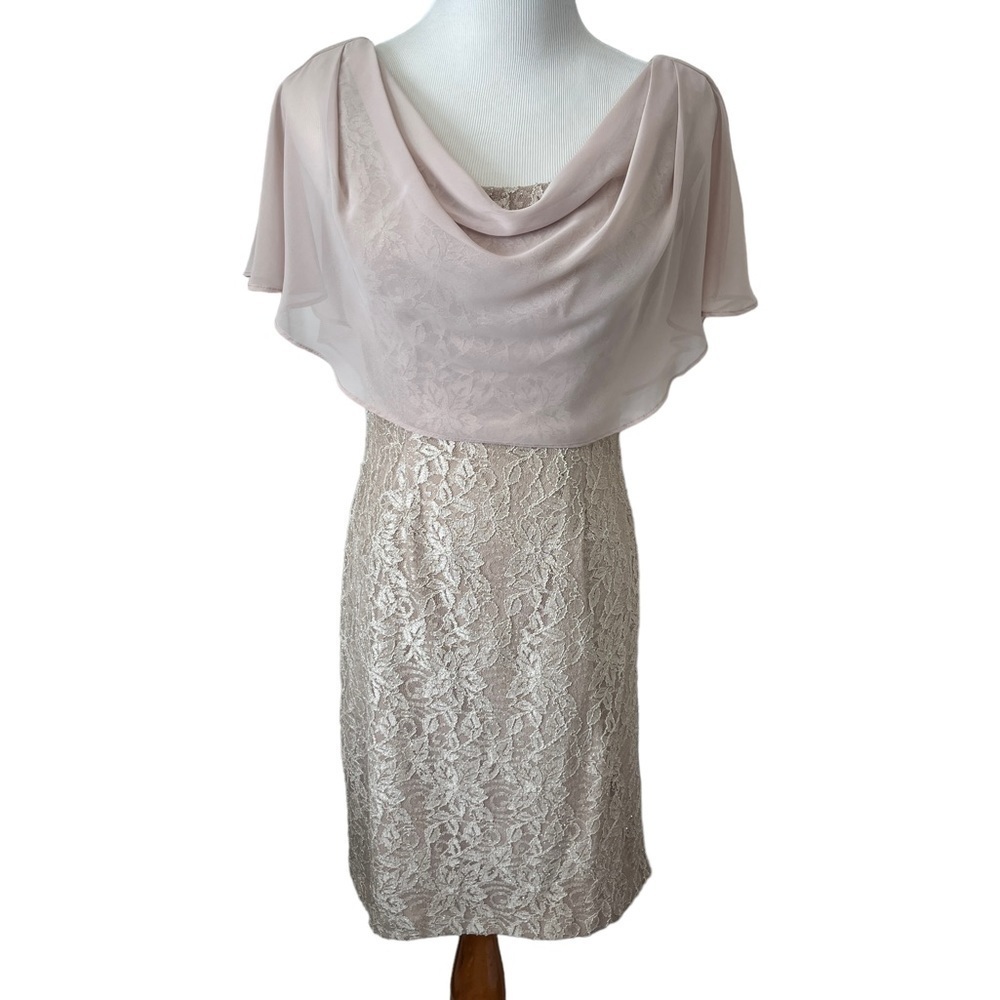J. Howard Special Occasion Mother of the Bride Champagne Colored Dress Size 6